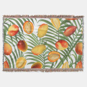 Vintag Mango & Greenery Sommerfruchtmuster Decke (Vorderseite)