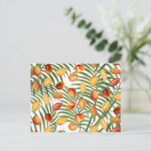 Vintag Mango & Greenery Sommerfruchtmuster Feiertagspostkarte (Stehend Vorderseite)