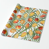 Vintag Mango & Greenery Sommerfruchtmuster Geschenkpapier (Ungerollt)