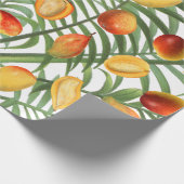 Vintag Mango & Greenery Sommerfruchtmuster Geschenkpapier (Ecke)