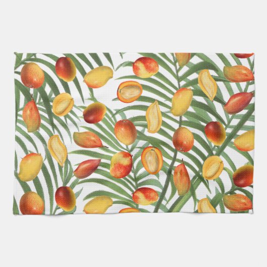 Vintag Mango & Greenery Sommerfruchtmuster Geschirrtuch (Horizontal)