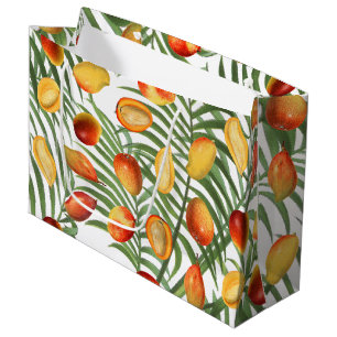 Vintag Mango & Greenery Sommerfruchtmuster Große Geschenktüte