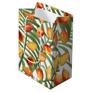 Vintag Mango & Greenery Sommerfruchtmuster Mittlere Geschenktüte