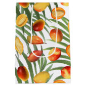 Vintag Mango & Greenery Sommerfruchtmuster Mittlere Geschenktüte (Rückseite)