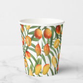 Vintag Mango & Greenery Sommerfruchtmuster Pappbecher (Rechts)