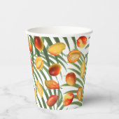 Vintag Mango & Greenery Sommerfruchtmuster Pappbecher (Vorderseite)