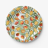 Vintag Mango & Greenery Sommerfruchtmuster Pappteller (Vorderseite)