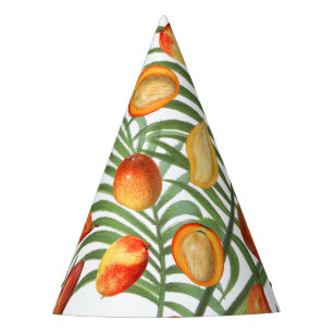 Vintag Mango & Greenery Sommerfruchtmuster Partyhütchen