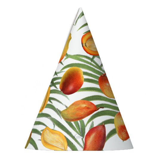 Vintag Mango & Greenery Sommerfruchtmuster Partyhütchen (Links)