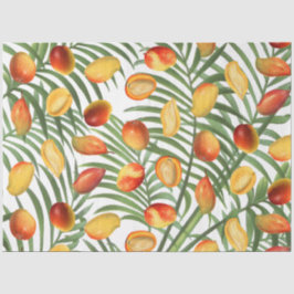 Vintag Mango & Greenery Sommerfruchtmuster Seidenpapier