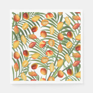 Vintag Mango & Greenery Sommerfruchtmuster Serviette