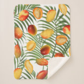 Vintag Mango & Greenery Sommerfruchtmuster Sherpadecke (Vorderseite)