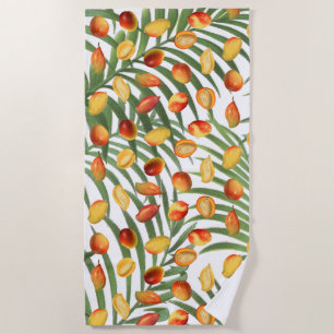 Vintag Mango & Greenery Sommerfruchtmuster Strandtuch