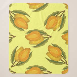 Vintag Mango: Tropisch handGezeichnet Muster. Sherpadecke