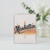 Vintag Manhattan NYC Feiertagspostkarte (Stehend Vorderseite)