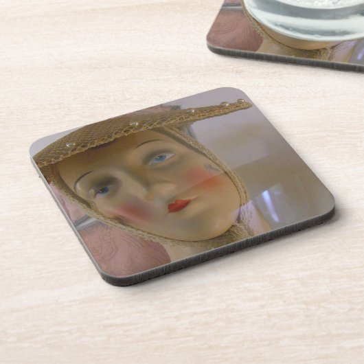 Vintag Mannequin Head Untersetzer (Linke Seite)