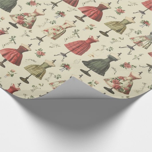 Vintag Mannequins Muster Geschenkpapier (Ecke)