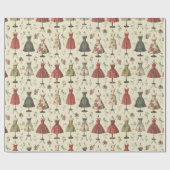 Vintag Mannequins Muster Geschenkpapier (Flach)