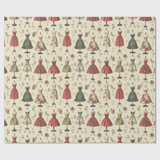 Vintag Mannequins Muster Geschenkpapier (Flach)