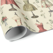 Vintag Mannequins Muster Geschenkpapier (Rolleneckpunkt)