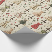 Vintag Mannequins Muster Geschenkpapier (Ecke)
