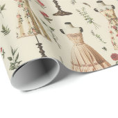 Vintag Mannequins Muster Geschenkpapier (Rolleneckpunkt)