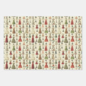 Vintag Mannequins Muster Geschenkpapier Set (Vorderseite)