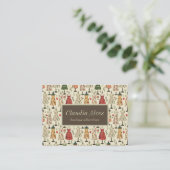 Vintag Mannequins Muster Visitenkarte (Stehend Vorderseite)