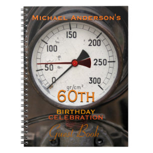 Vintag Manometer 60. Geburtstag Gast-Buch Notizblock