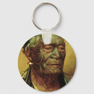 Vintag Maori Art von CF Goldie Schlüsselanhängers Schlüsselanhänger