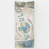 Vintag Map Baby Shower Banner (Vertikal)