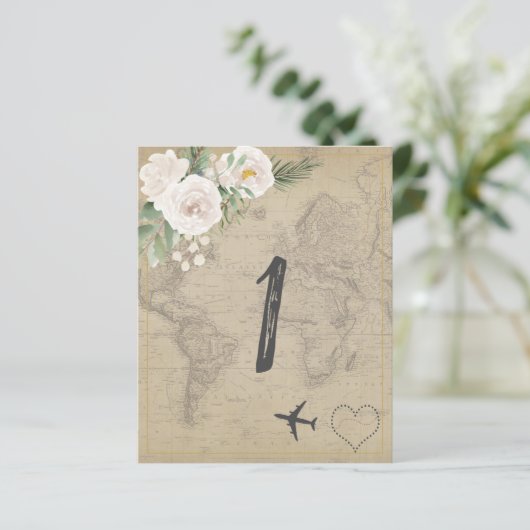 Vintag Map Brautparty Game Number 2 (Stehend Vorderseite)