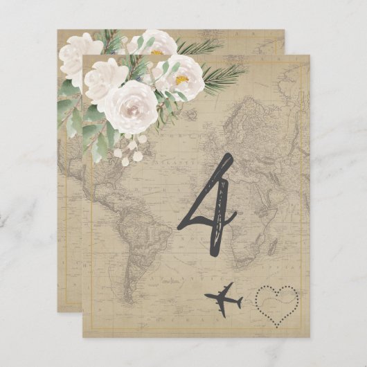 Vintag Map Brautparty Game Number 4 (Vorne/Hinten)