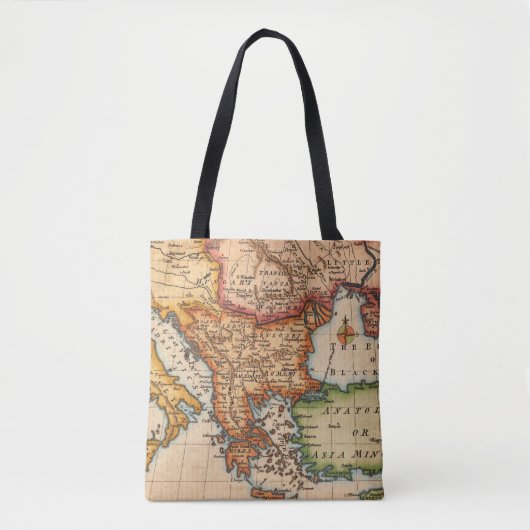 Vintag Map Brown Tasche (Vorderseite)