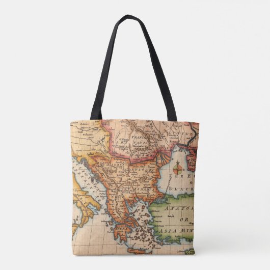 Vintag Map Brown Tasche (Rückseite)