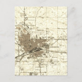 Vintag Map Cheyenne Wyoming Postkarte (Vorderseite)