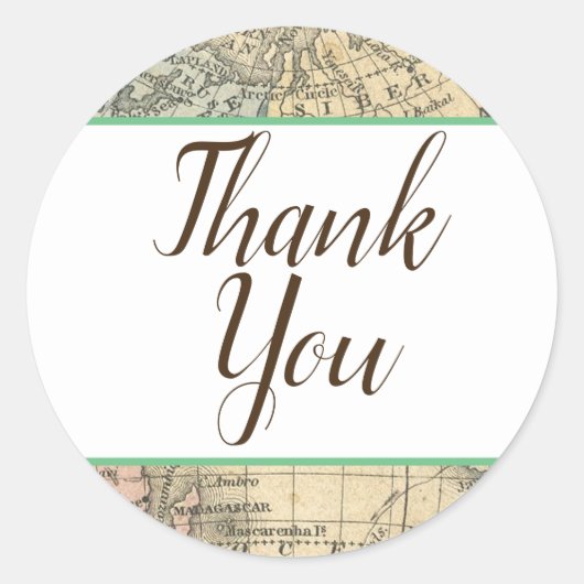 Vintag Map Gefälligkeiten Stickers (Vorderseite)