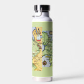 Vintag Map North Wales UK Trinkflasche (Rechts)