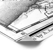 Vintag Map of Holland (1817) BW Poster (Ecke)