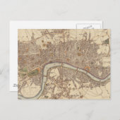 Vintag Map of London England (1807) Postkarte (Vorne/Hinten)