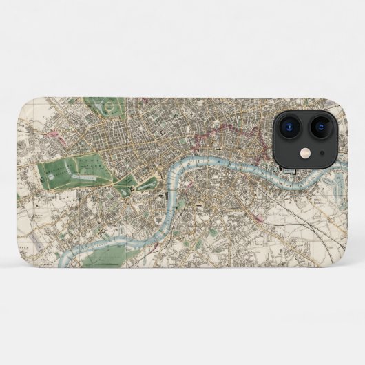 Vintag Map of London England (1853) Case-Mate iPhone Hülle (Rückseite (Horizontal))