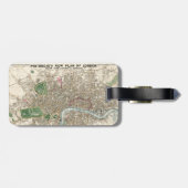 Vintag Map of London England (1853) Gepäckanhänger (Rückseite horizontal)