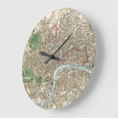 Vintag Map of London England (1853) Große Wanduhr (Winkel)