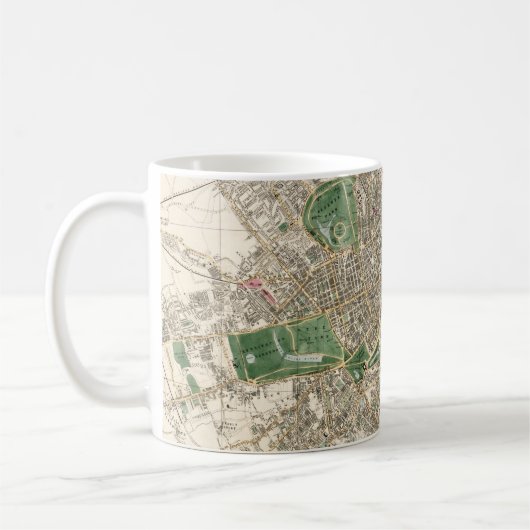 Vintag Map of London England (1853) Kaffeetasse (Links)