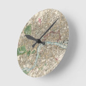 Vintag Map of London England (1853) Runde Wanduhr (Winkel)