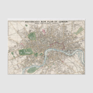 Vintag Map of London England (1853) Seidenpapier