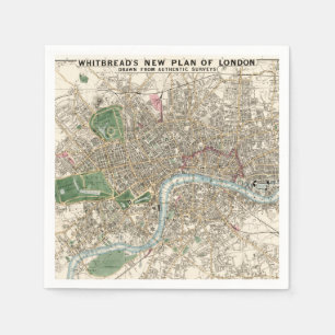 Vintag Map of London England (1853) Serviette