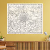 Vintag Map of London England (1855) Leinwanddruck (Insitu (Wohnzimmer))