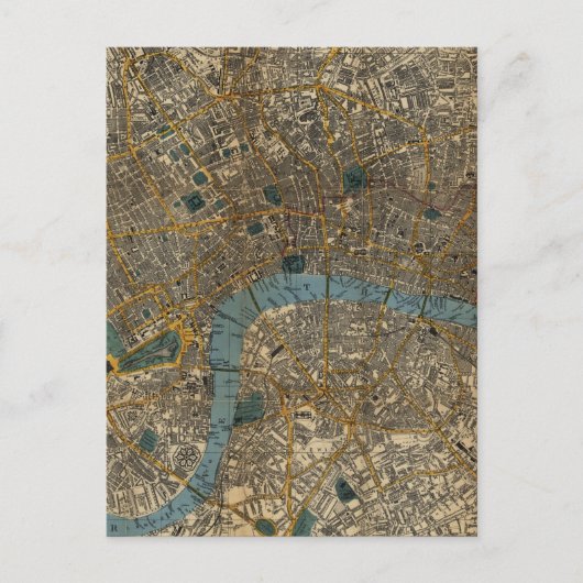 Vintag Map of London England (1860) Postkarte (Vorderseite)