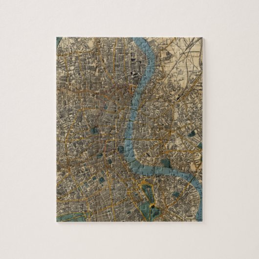 Vintag Map of London England (1860) Puzzle (Vertikal)